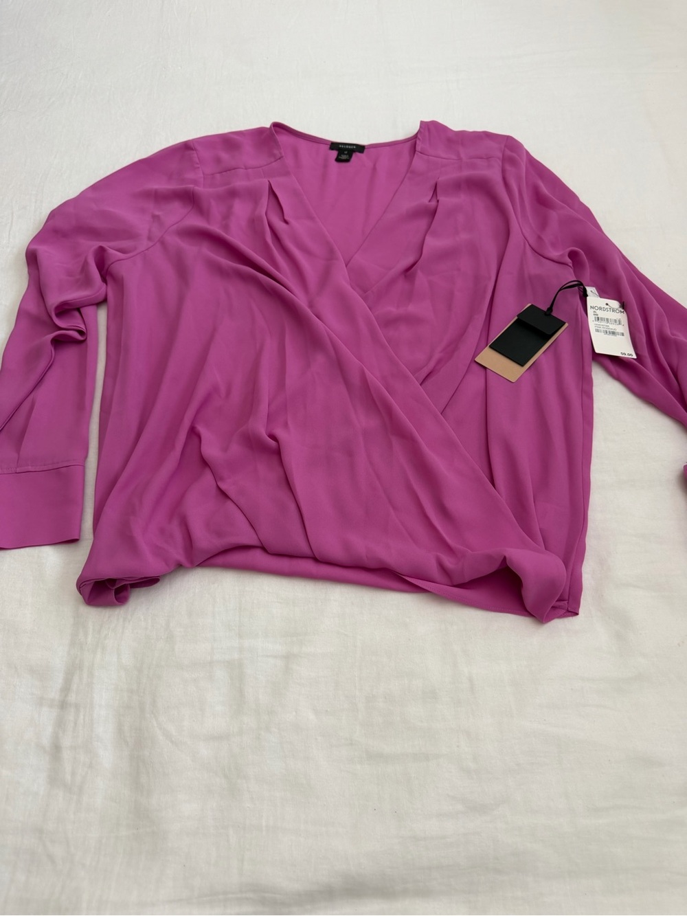 Halogen Magenta Wrap Blouse